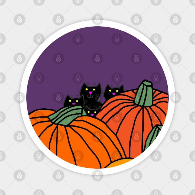 Halloween Horror Kittens and Pumpkins Magnet by ellenhenryart